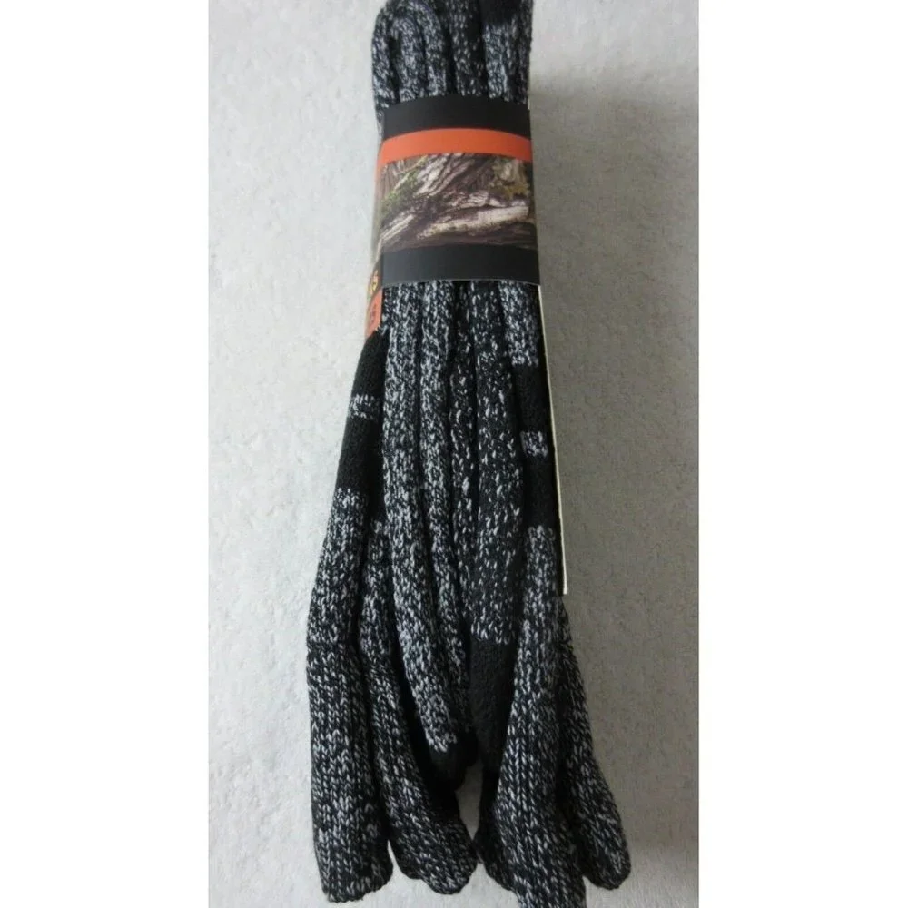 COPY - Mossy Oak Men's 2 Pack Thermal Full Cushion Boot Socks Black Gray Size 6…